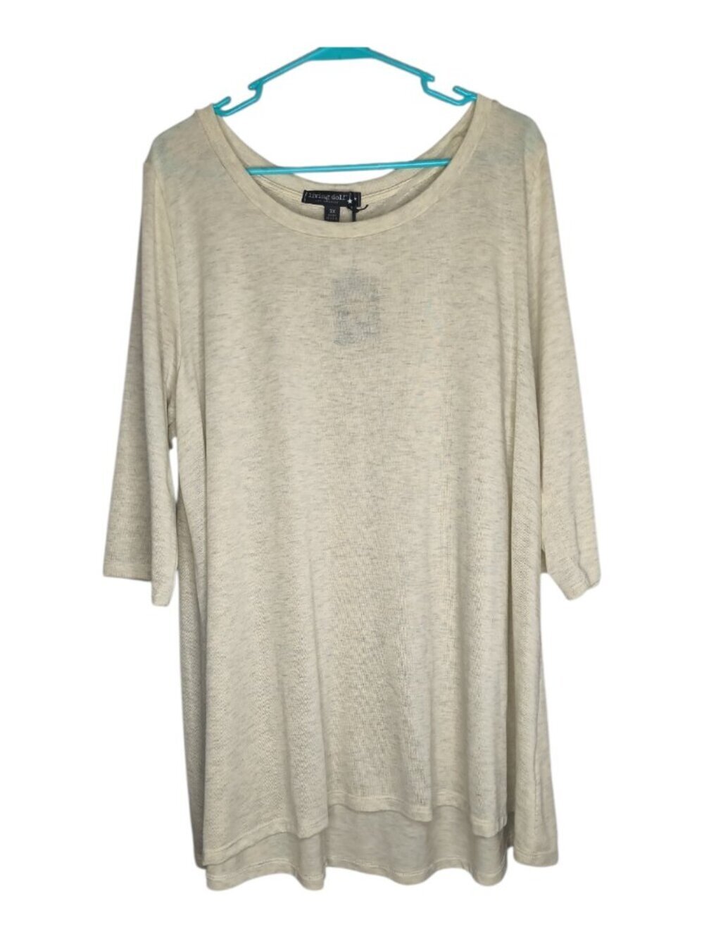 Women’s Living Doll Los Angeles Top shirt Oatmeal Color NWT women's Size 3x Boho